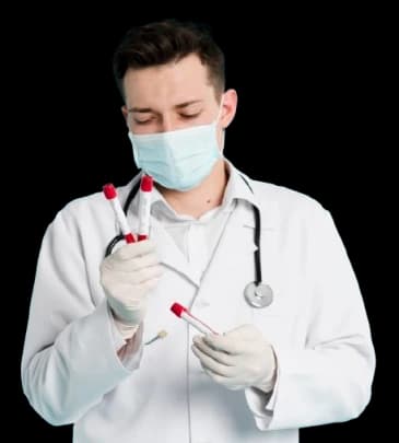 Doctor preparing for lab test